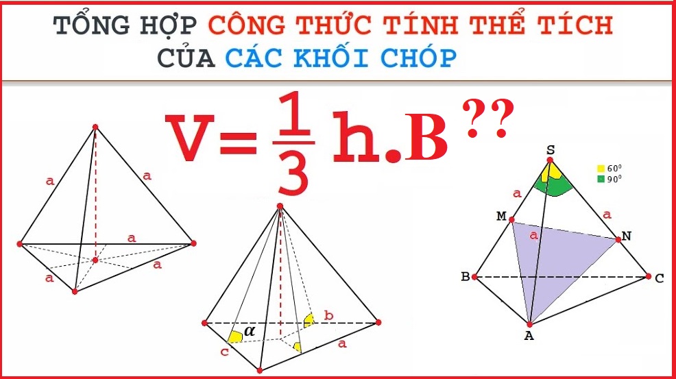 Công thức tính thể tích khối chóp